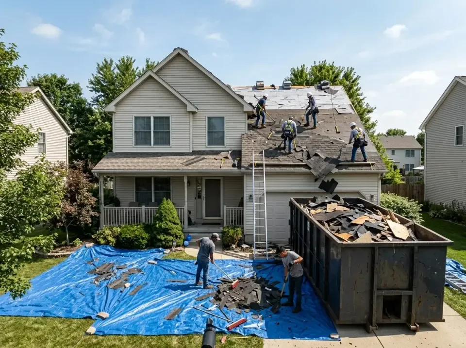 roof-replacement-debris-remova-004 — frequently asked questions, Cheapest Dumpster Rentals in Big Bear Lake, CA